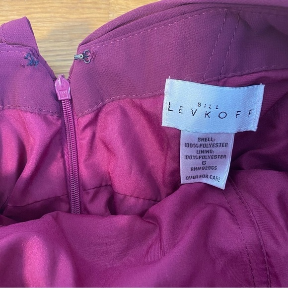 Bill Levkoff Purple Maxi Chiffon One Shoulder Dress Size 6 - Picture 8 of 12